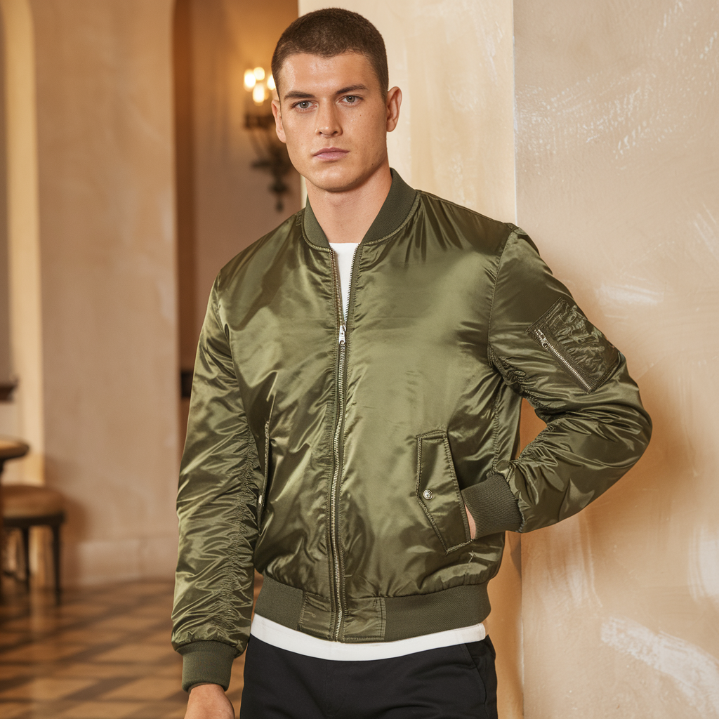 Giacca da pilota Aero | Uomo - Giacca da volo con colletto rialzato Unicolore - - jacket jacket for men Jackets & Coats Outerwear & Jackets winter jacket Winter jacket men - Concept Palermo