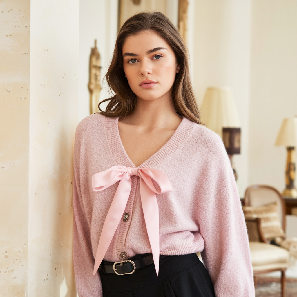 BLOOM | Carino cardigan rosa - Hygge in stock con accenti raffinati - - cardigan Sweater WOMEN - Concept Palermo