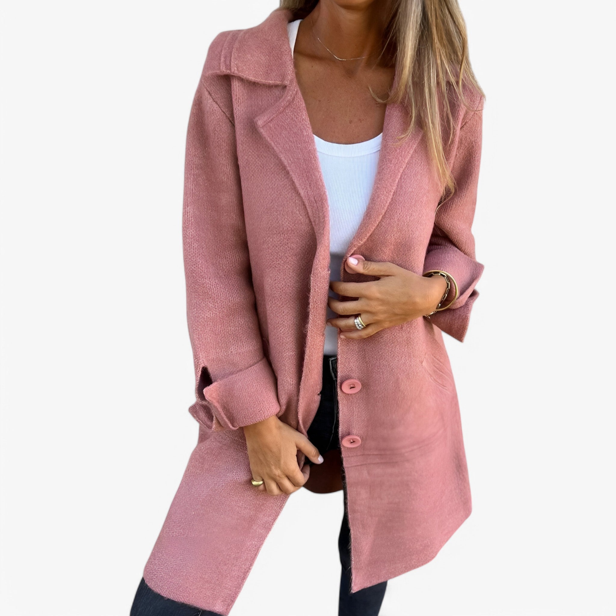 Milena | Giacca di lana - Alla moda e calda - Rosa - blazer Coat WOMEN - Concept Palermo