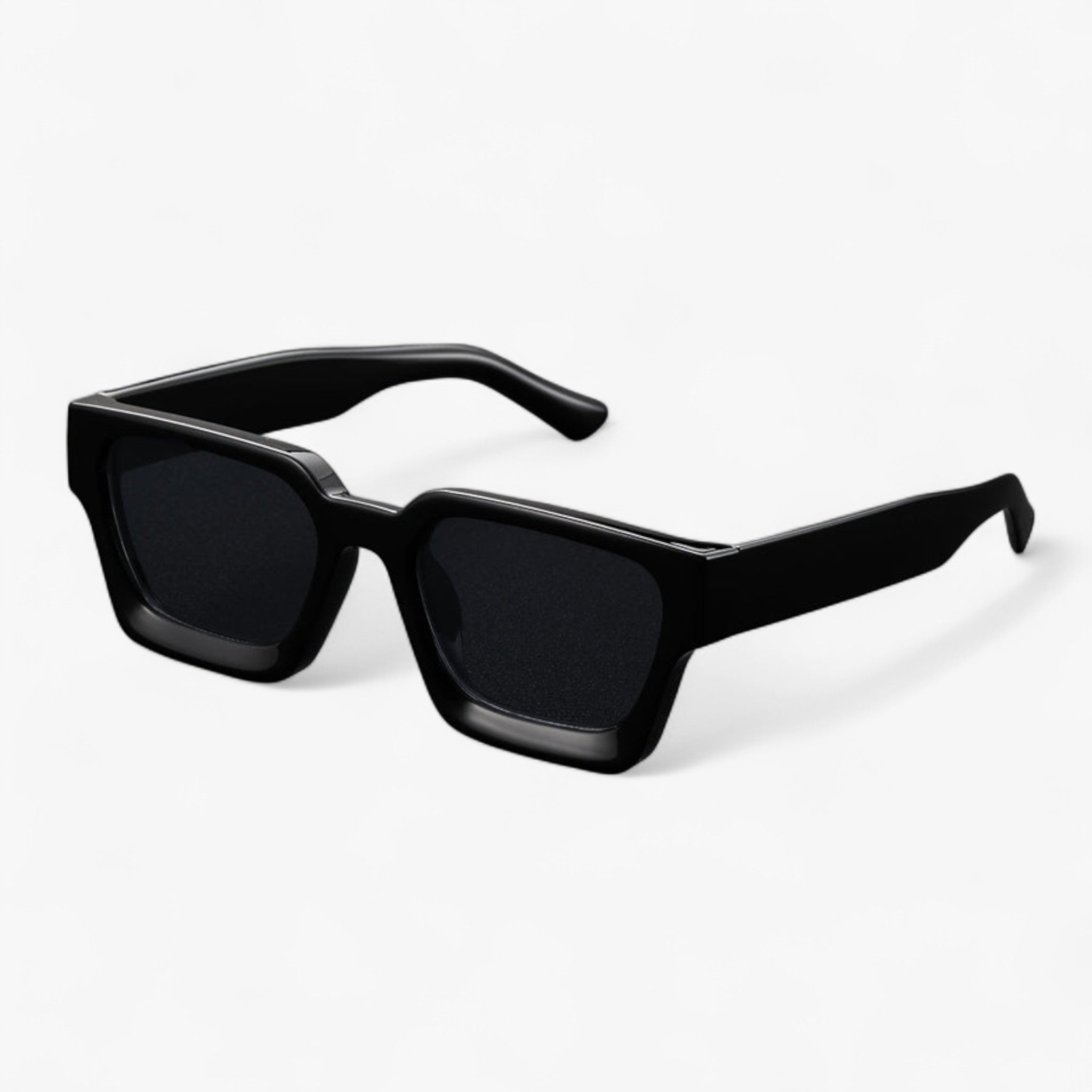 Occhiali da sole spessi a montatura quadrata Y2K versatili per uomini e donne - Nero e grigio - Fashion Sunglasses Sunglasses - Concept Palermo