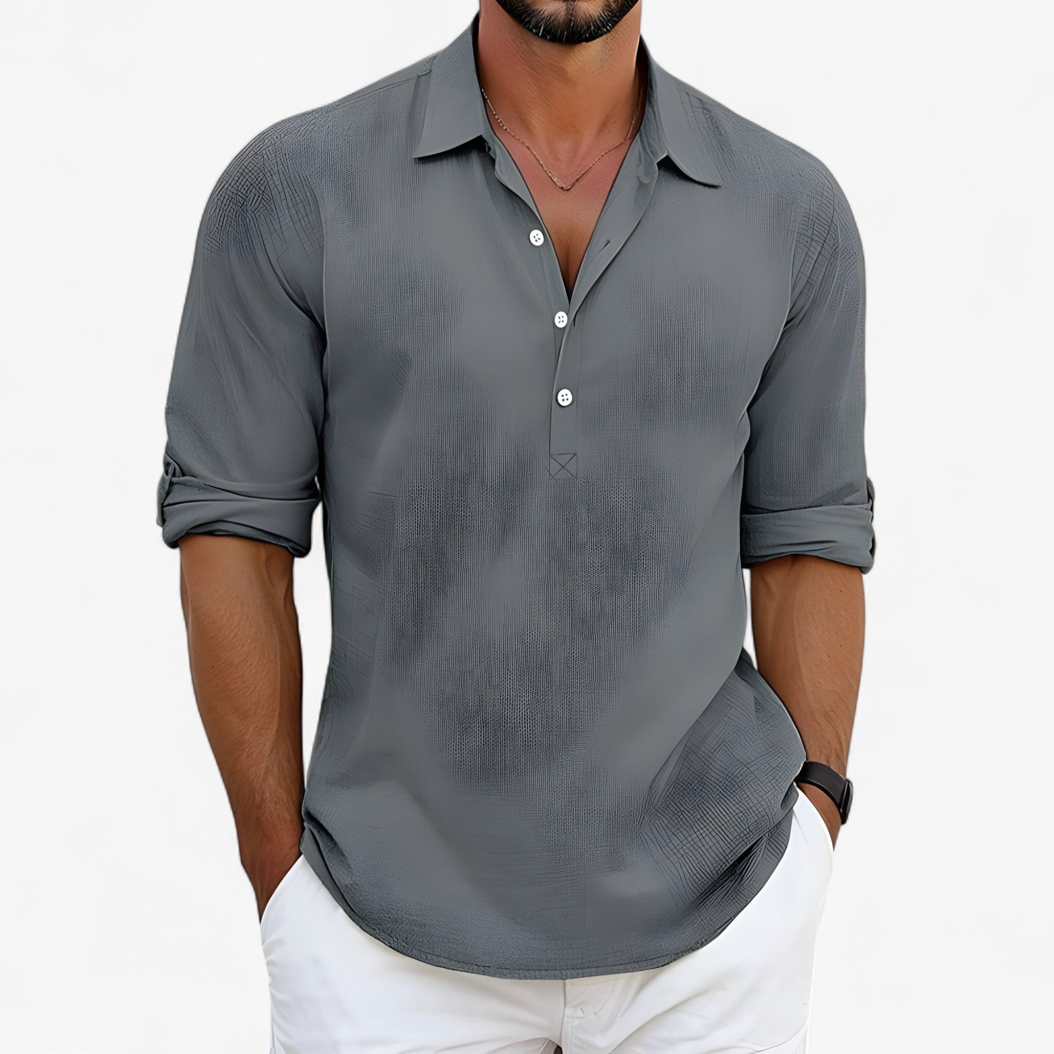 Luca - Camicia estiva - Grigio - men's summer outfit Shirts und Polos Summer - Concept Palermo