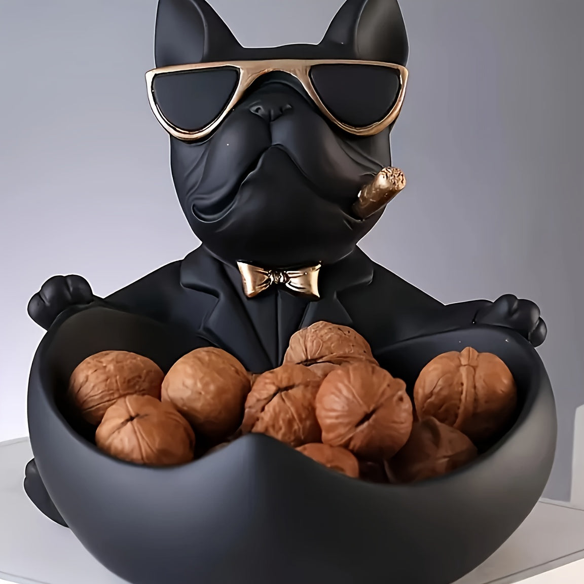 Sander | Vassoio portaoggetti Bulldog nero per la decorazione della casa - - aitest Decoratie - Concept Palermo