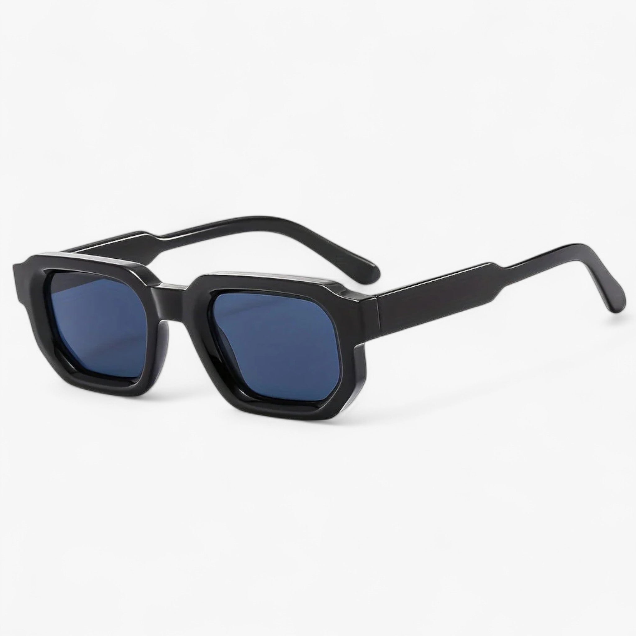 Occhiali da sole retro nuovi con montatura quadrata per uomini - Montatura nera con lente grigia - Fashion Sunglasses Sunglasses - Concept Palermo