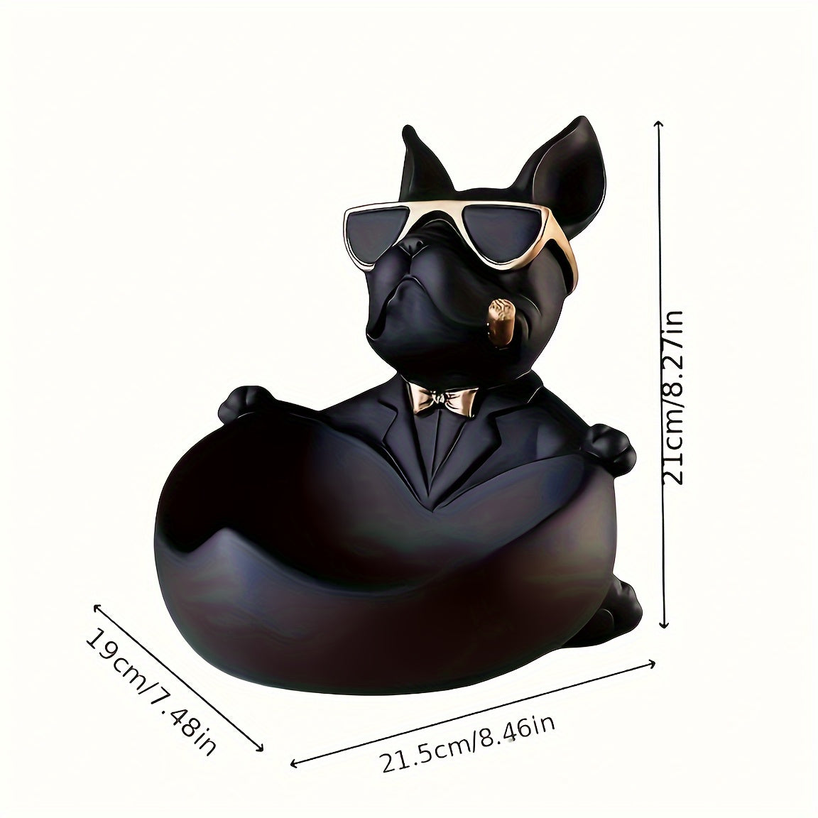 Sander | Vassoio portaoggetti Bulldog nero per la decorazione della casa - - aitest Decoratie - Concept Palermo