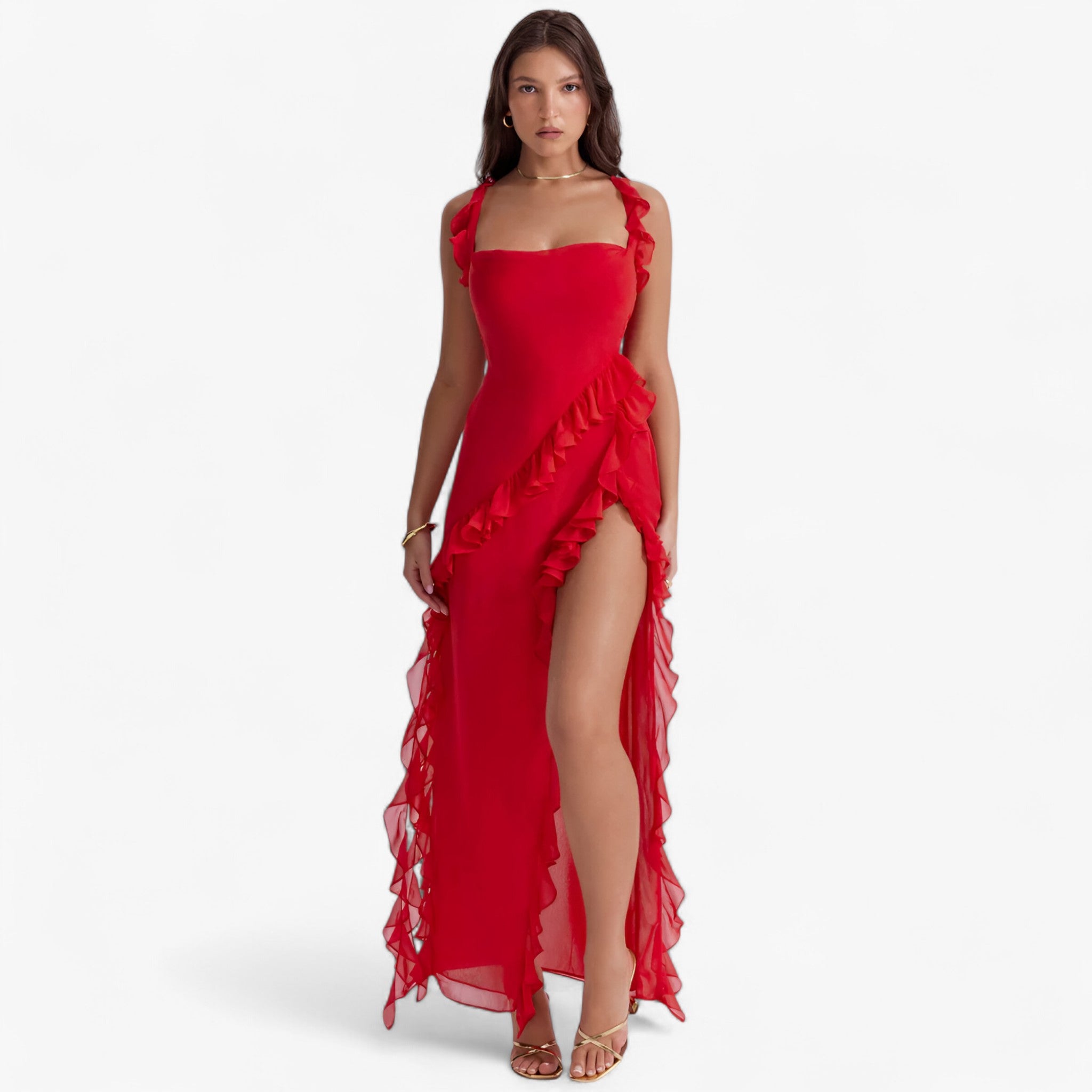Elvira | Abito lungo – Look estivo audace ed elegante - Rosso - - Concept Palermo