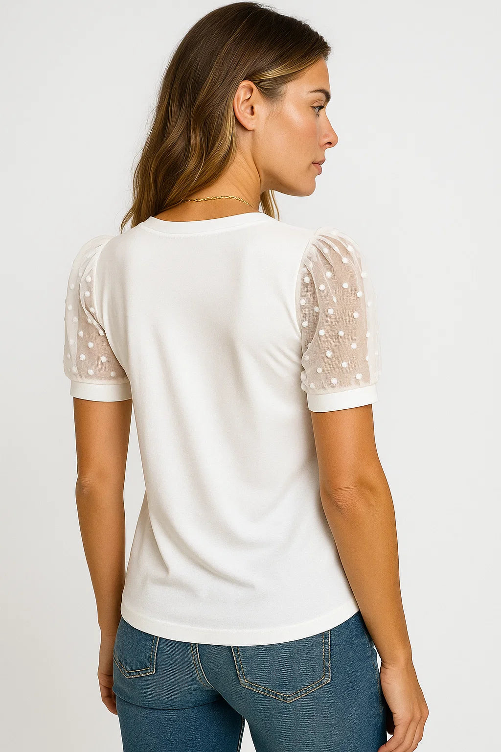 Janne – T-shirt elegante a maniche a sbuffo e scollo a V - - puff sleeves T-shirts v-neck tshirt - Concept Palermo