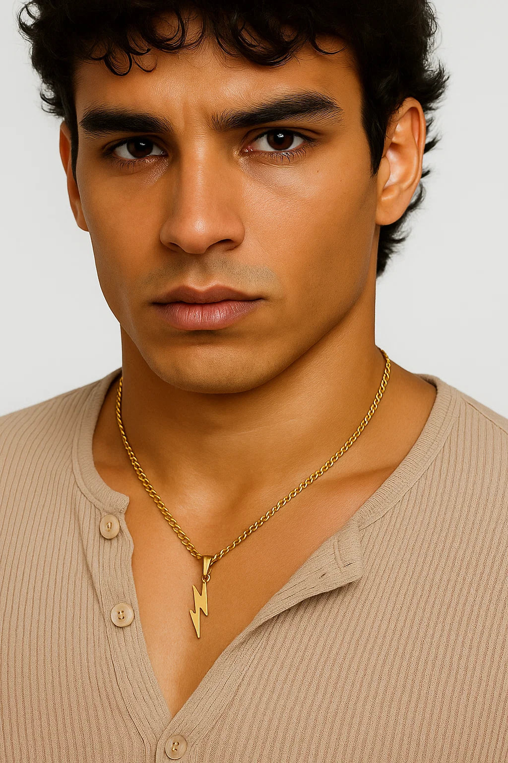 Collana Blitz in acciaio titanico - Gioiello elegante e moderno per uomini - Oro 55 - necklace for men NECKLACES necklaces for men - Concept Palermo