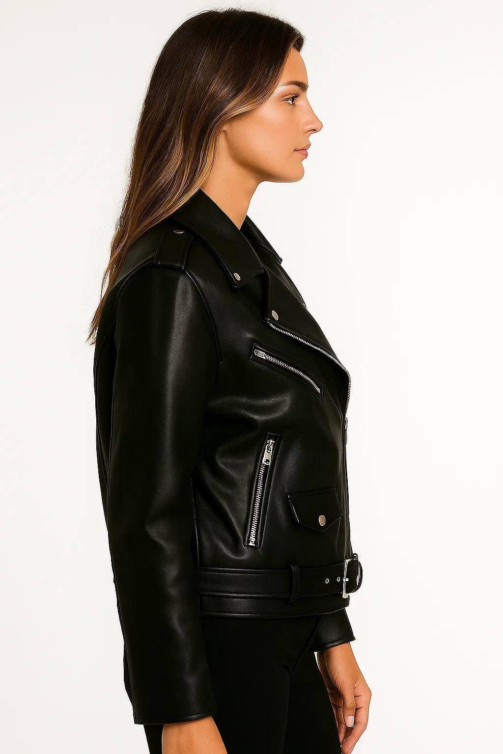 Emilia - Giacca in Vera Pelle Vegana - - leather jacket women leather jacket - Concept Palermo