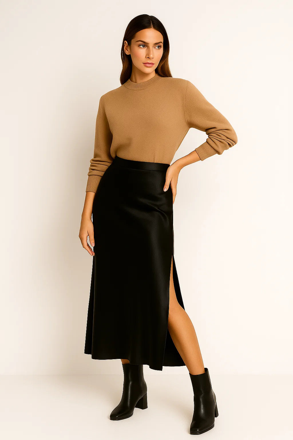 Quinn – Elegante gonna in raso - - long skirt Skirt - Concept Palermo