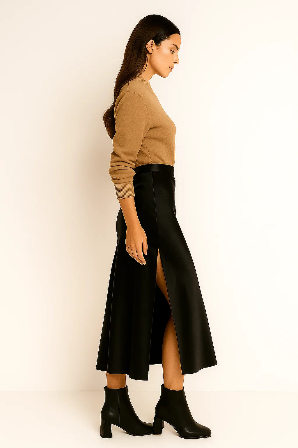 Quinn – Elegante gonna in raso - - long skirt Skirt - Concept Palermo