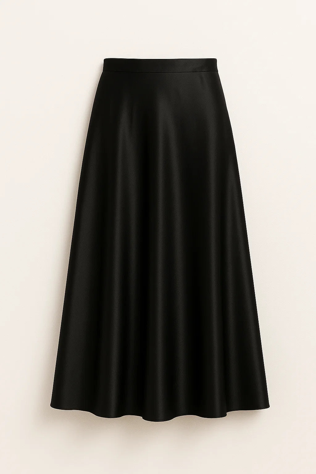 Quinn – Elegante gonna in raso - Nero - long skirt Skirt - Concept Palermo