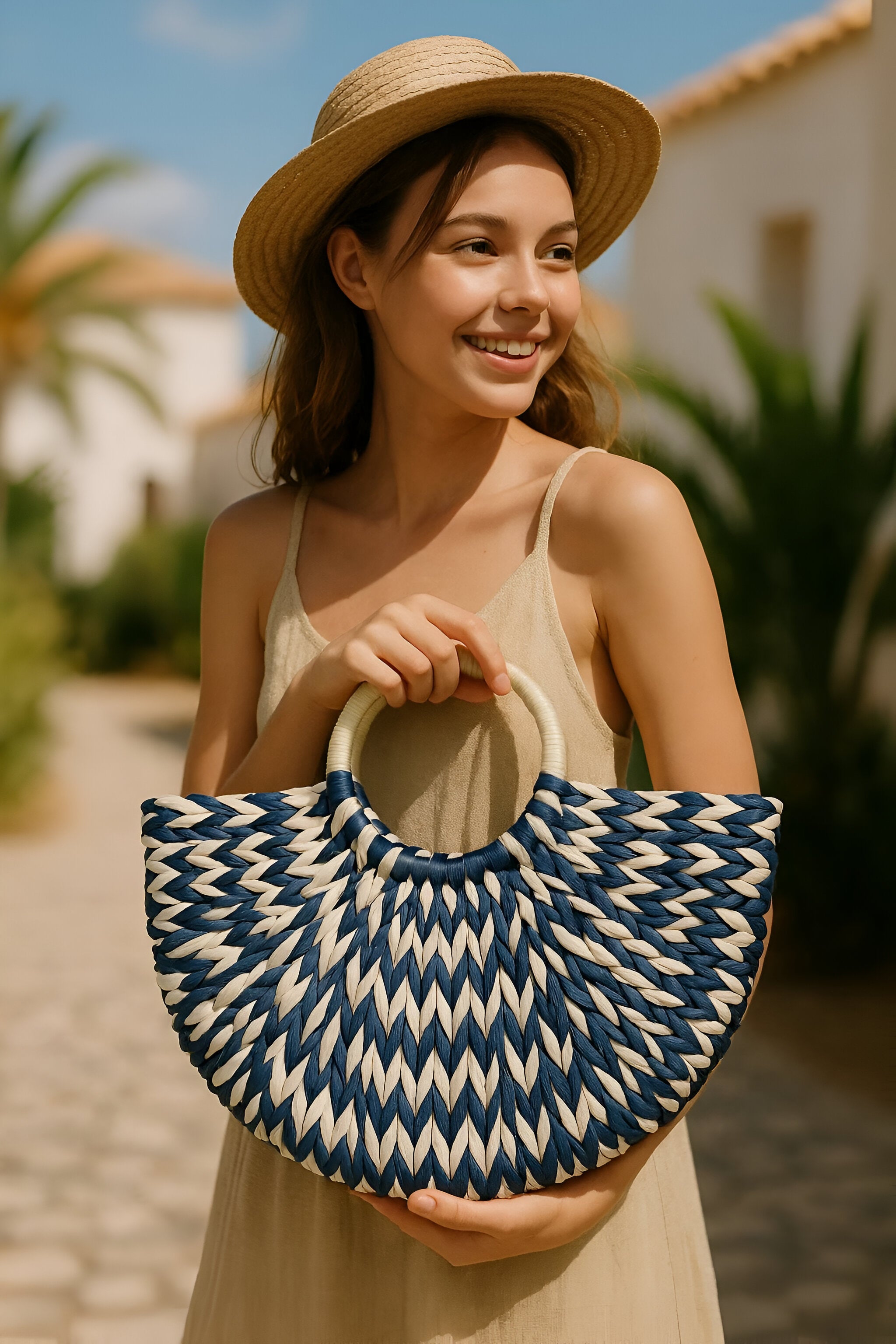 Valentina | Borsa in Finta Paglia Intrecciata - - - Concept Palermo