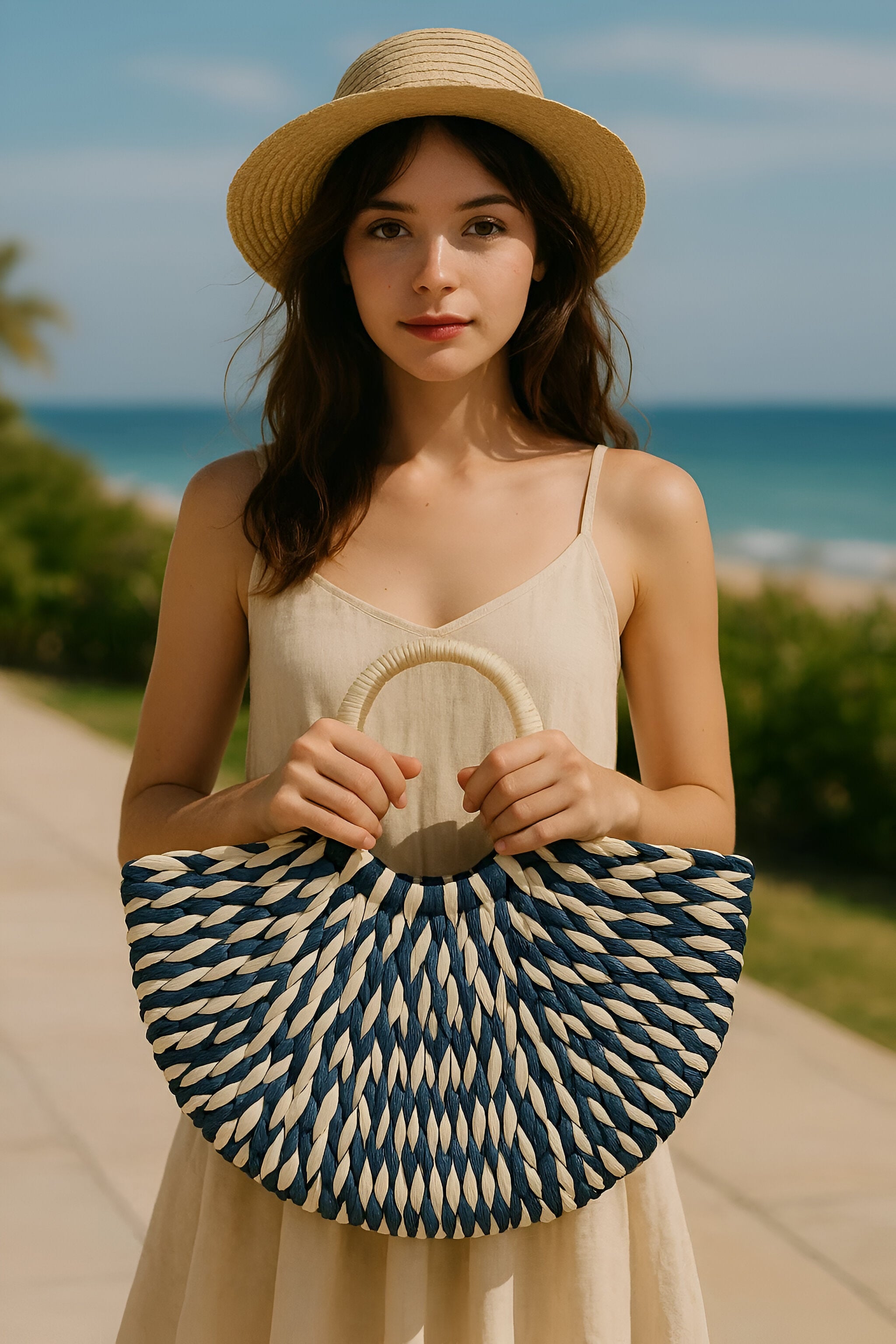 Valentina | Borsa in Finta Paglia Intrecciata - - - Concept Palermo
