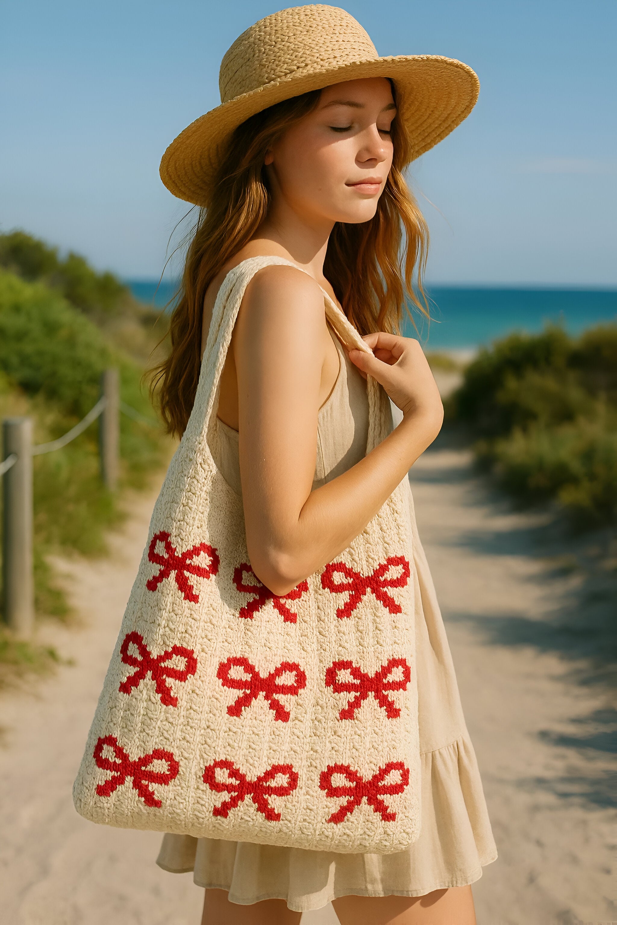 Francesca | Borsa All’Uncinetto con Fiocco - - - Concept Palermo
