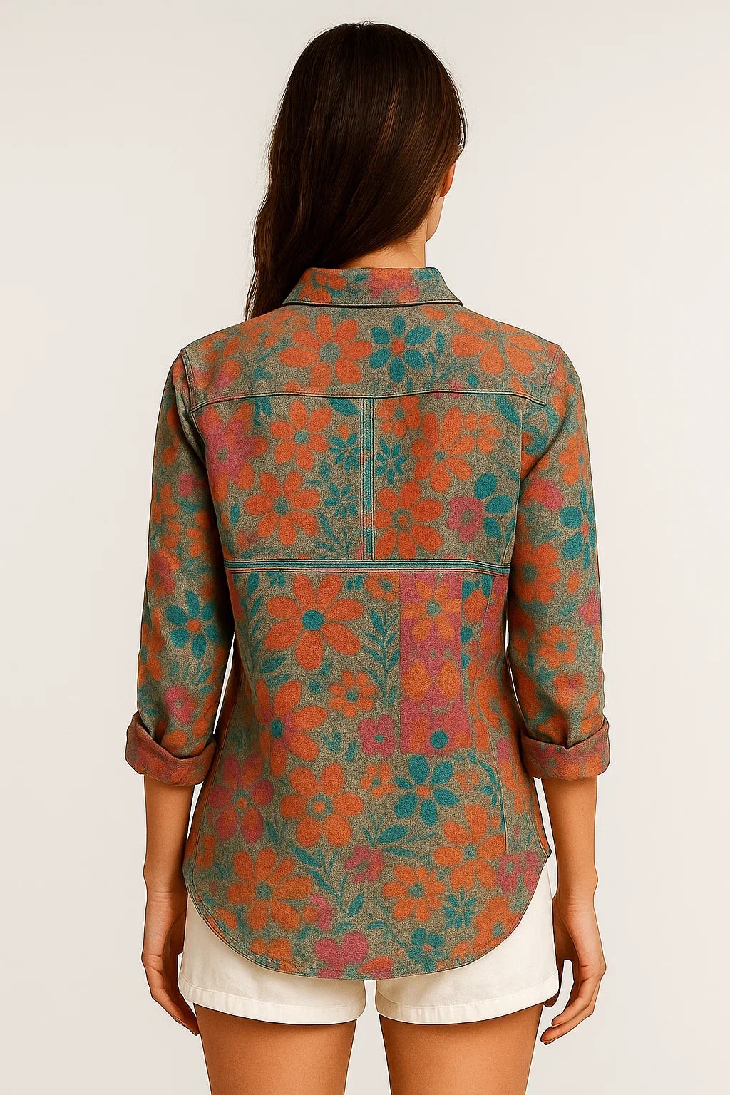 Lucia – Camicia bohémien leggera e colorata con bottoni - - casual polo longsleeve polo polo polo shirt for women - Concept Palermo