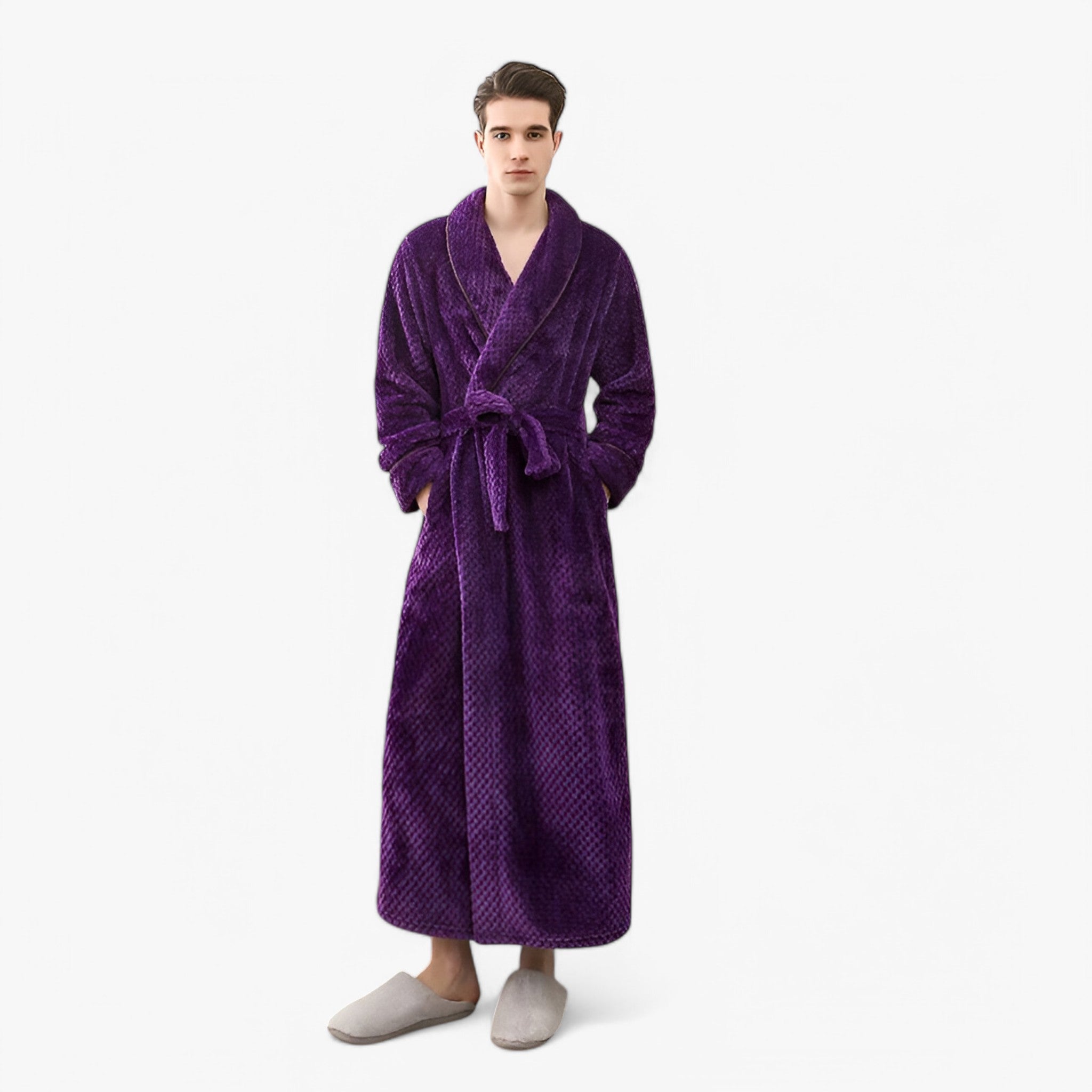 Sofia | Morbido Accappatoio in Pile - - Autumn Bathrobes Fleece Fluffy Long Sleeve Nightgown Pajama Pocket Robe Sleepwear Solid Color Spring Winter Women - Concept Palermo