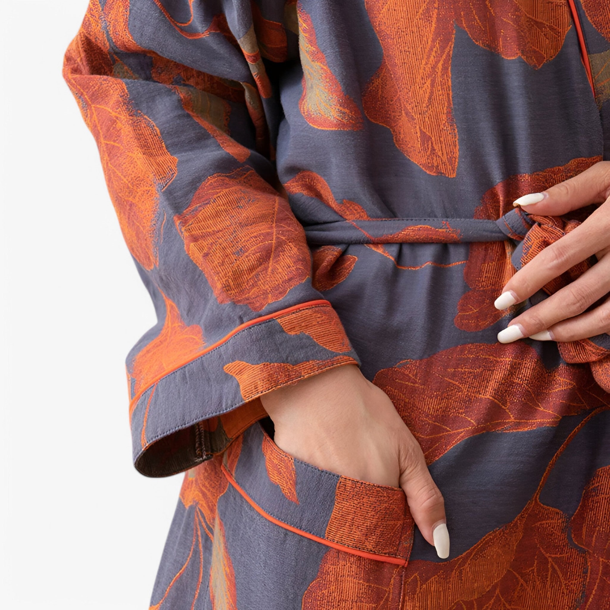 Aurora | Grande cuffia da bagno con cordino - - Bathrobes Cotton Leaf Nightgown Sleepwear Women - Concept Palermo