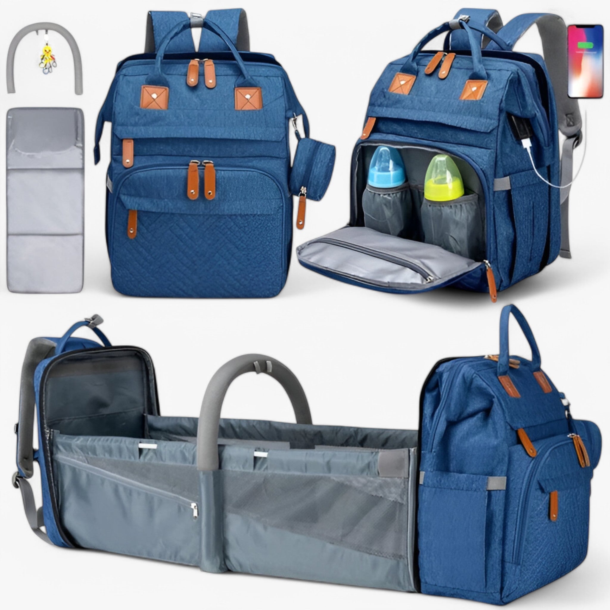 Emma | Zaino per bambini con fasciatoio - Blu Scuro - Backpacks Bags - Concept Palermo
