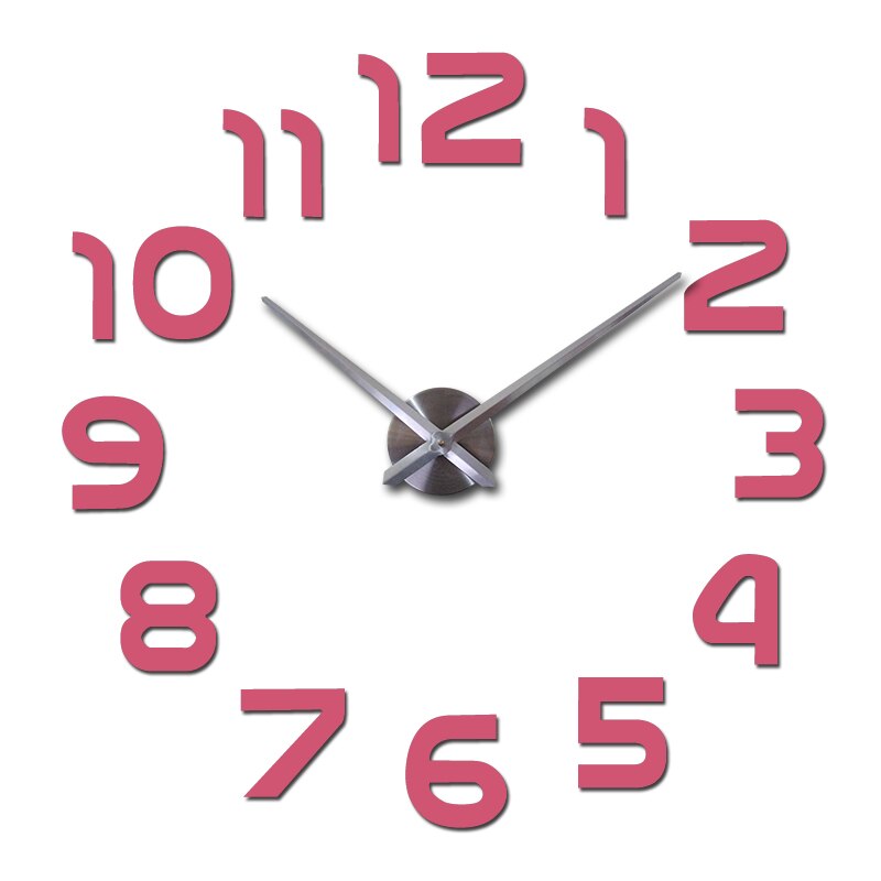 Grande orologio da parete in acrilico 3D | Modern Time Display - Aggiunge un design elegante e profondità al tuo spazio - Rosa - wall clocks - Concept Palermo