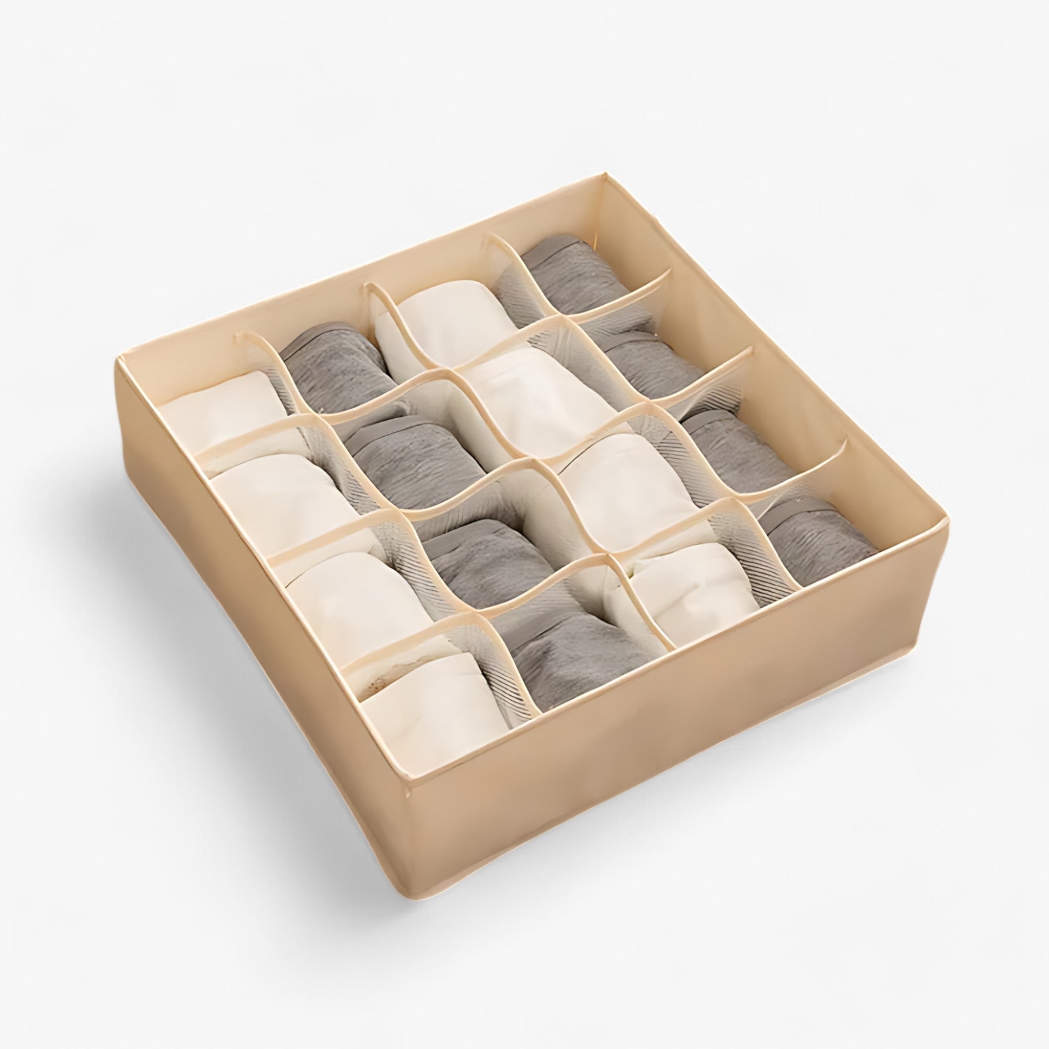 Organizzatore di Biancheria Intima | Separatore di Cassetti Regolabile - Mantieni Calze e Suti in Ordine e Organizzati - Beige 16 Stanze - closet organizer Clothing Organizer Organizer underwear organizer wardrobe organizer - Concept Palermo