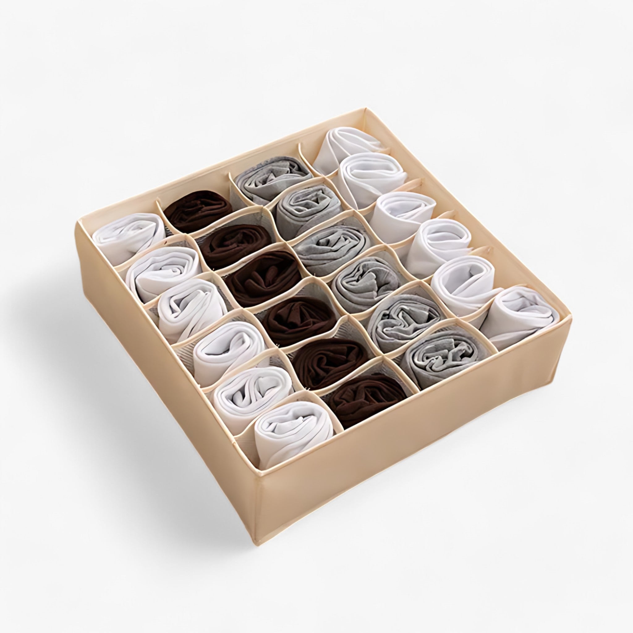 Organizzatore di Biancheria Intima | Separatore di Cassetti Regolabile - Mantieni Calze e Suti in Ordine e Organizzati - Beige 24 Stanze - closet organizer Clothing Organizer Organizer underwear organizer wardrobe organizer - Concept Palermo