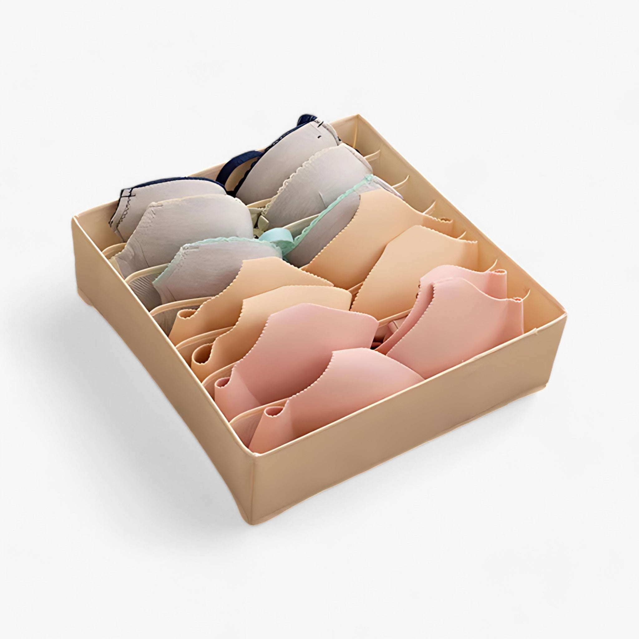 Organizzatore di Biancheria Intima | Separatore di Cassetti Regolabile - Mantieni Calze e Suti in Ordine e Organizzati - Beige 7 Stanze - closet organizer Clothing Organizer Organizer underwear organizer wardrobe organizer - Concept Palermo