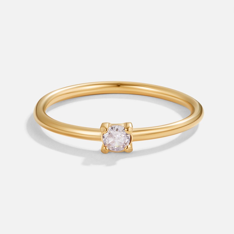 Anello in oro 18K con pietra del mese di nascita - Giugno - Pietra di Luna - August23 AV7 AV7+W AV7+W+AUG23 AV7+W+AUG23+SEP23 EverydayEssential EverydayEssentials gold HYPOALLERGENIC New New Arrivals Ring Stainless - Concept Palermo