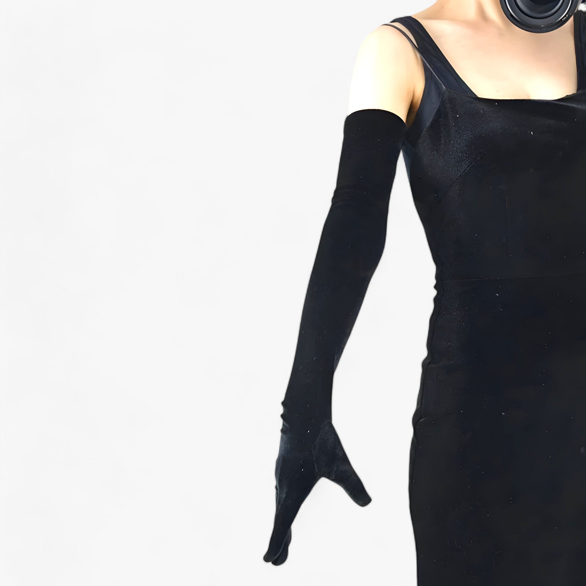 Lily | Guanti di velluto da donna - Elegante stile retrò e calore - Nero 53CM Taglia unica - - Concept Palermo