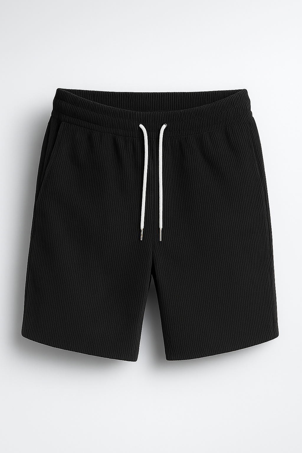 Milanie | Pantaloncini casual in velluto con coulisse - Nero - short Summer shorts - Concept Palermo