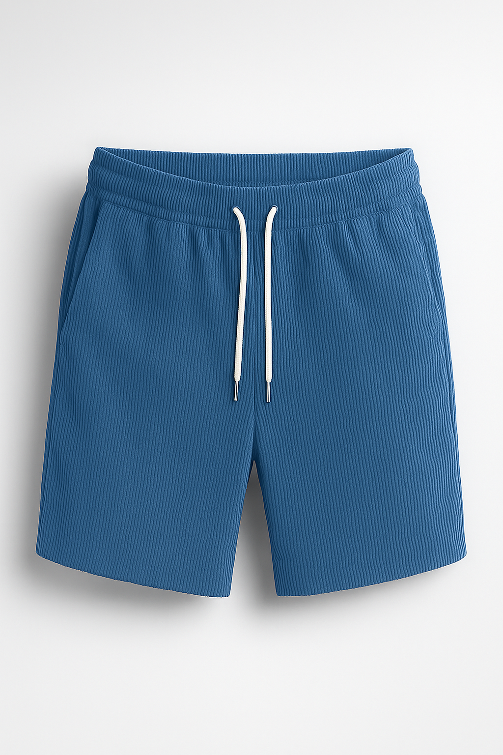 Milanie | Pantaloncini casual in velluto con coulisse - Blu - short Summer shorts - Concept Palermo