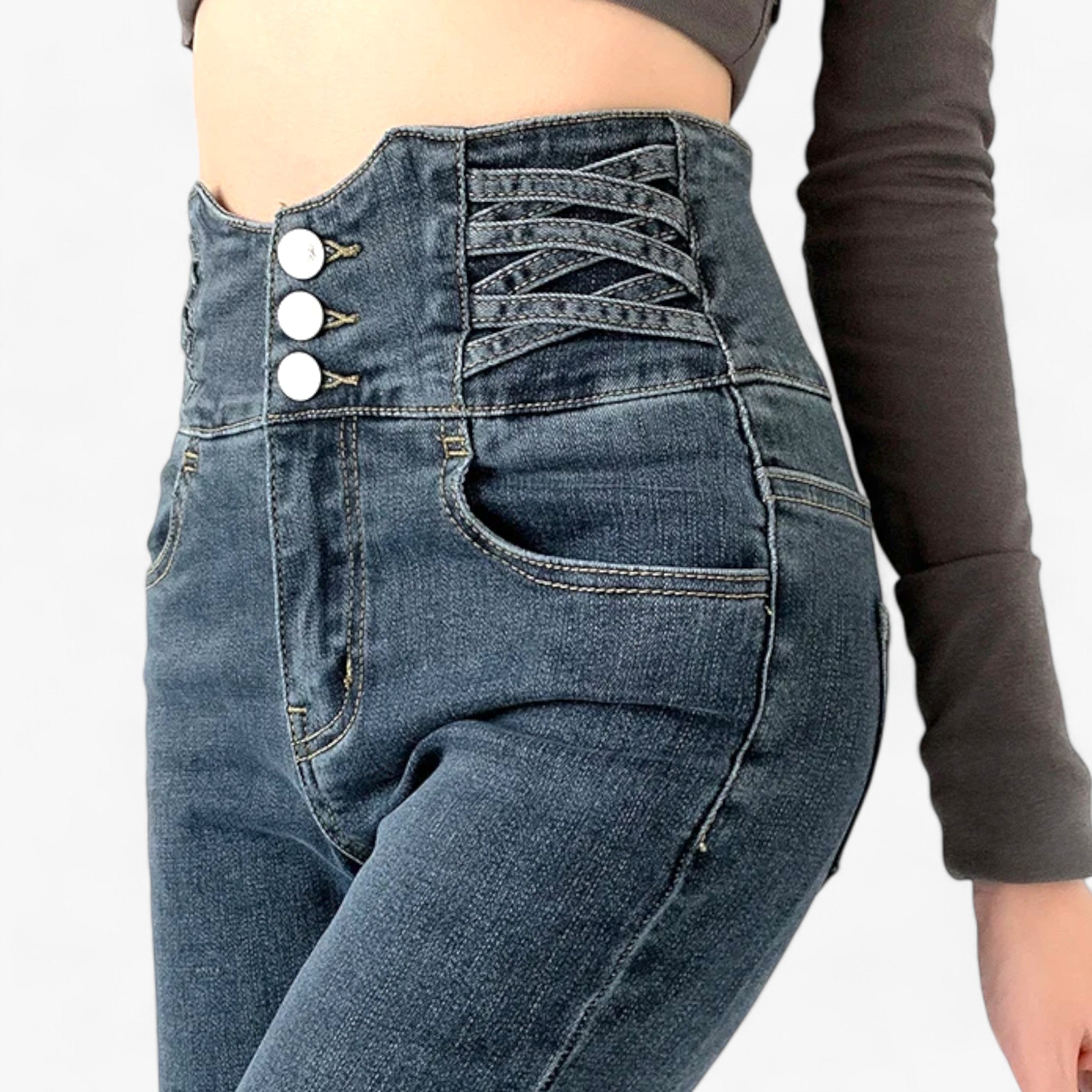 Nina | Jeans skinny a matita - Elastico sottile per una vestibilità più snella - - pants pants for women Pants women women pants - Concept Palermo