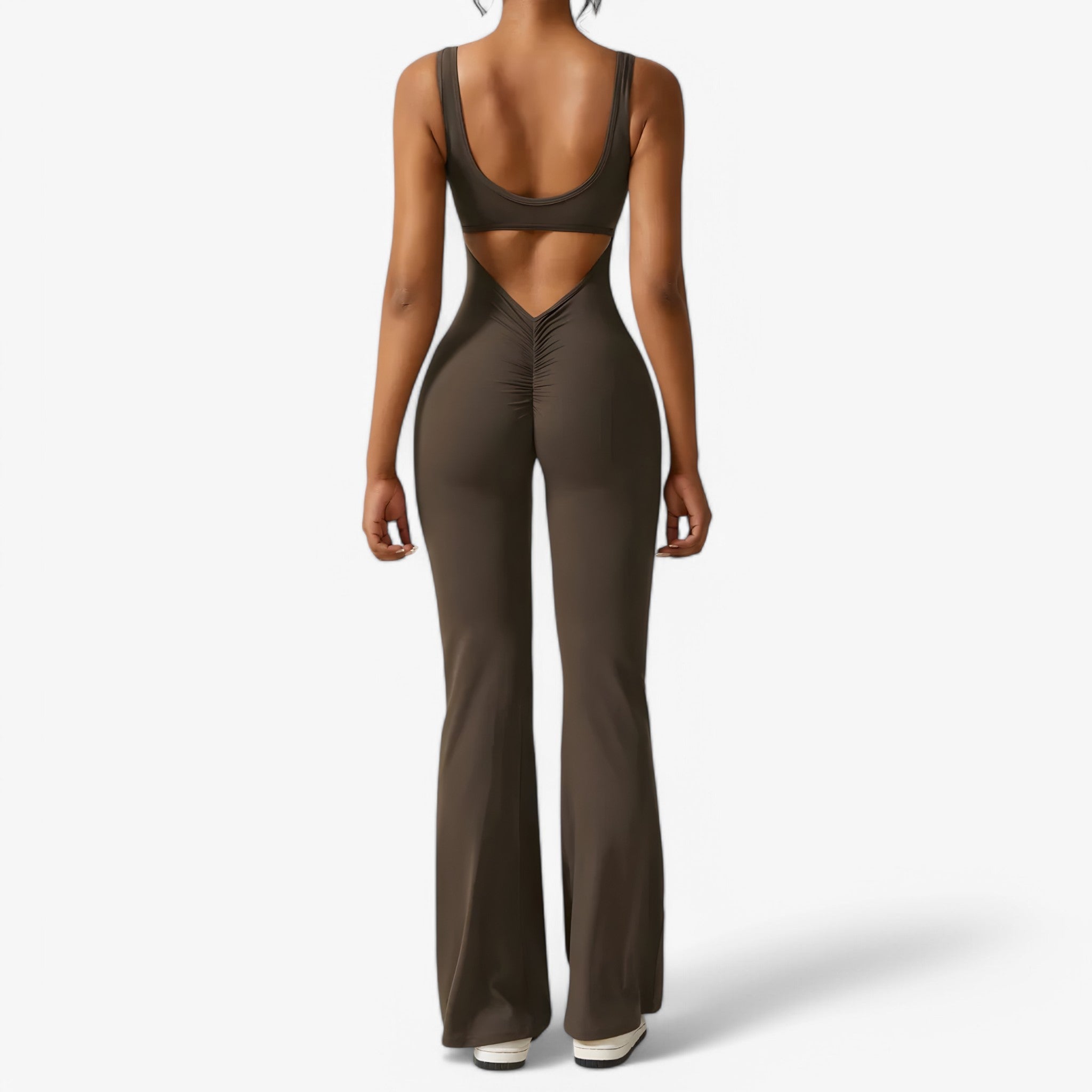 Olga - Jumpsuit V-scollo Udligende - Caffè - Bestsellers Dames Kleding - Concept Palermo