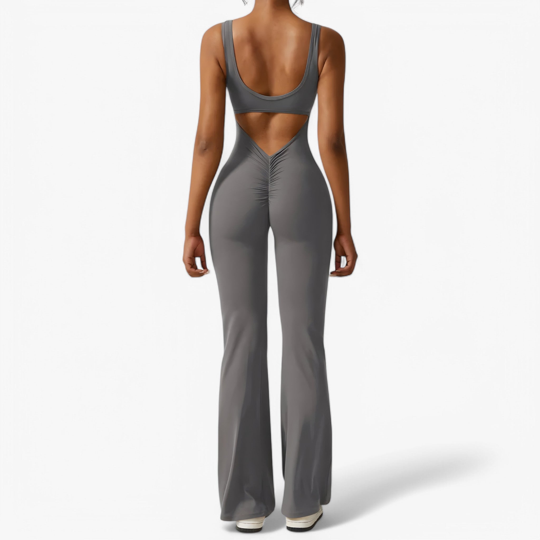 Olga - Jumpsuit V-scollo Udligende - Grigio - Bestsellers Dames Kleding - Concept Palermo