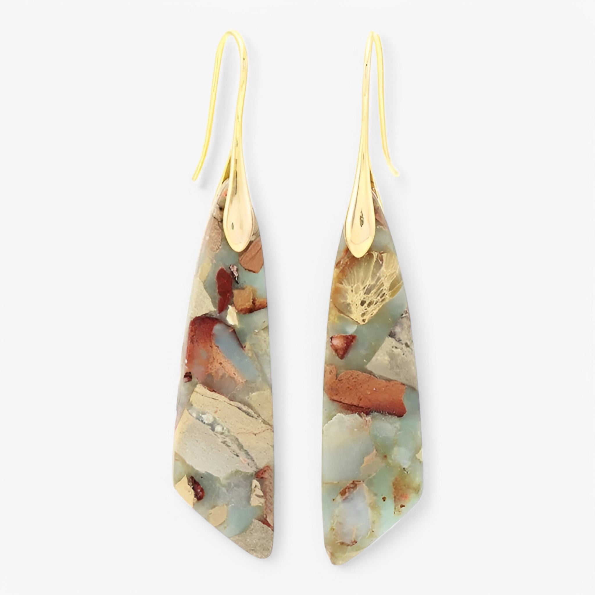 Orecchino geometrico con pietre preziose boeme - Mescolare - EARRINGS Earrings for Women Girls New Fashion Earrings - Concept Palermo