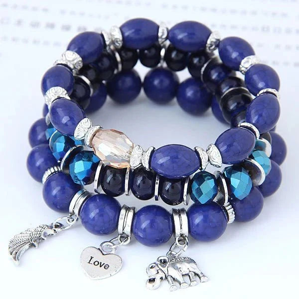 Bracciali avvolgenti con perline charme bohemien - Blu - BRACELET FOR WOMEN BRACELETS bracelets for women - Concept Palermo