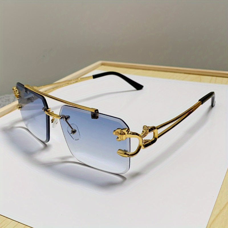 1 paio di occhiali da sole quadrati alla moda senza montatura per uomo - Blu - Fashion Sunglasses Sunglasses - Concept Palermo