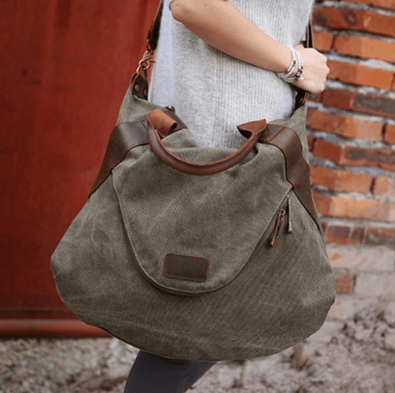 Borsa grande in tela con tasca - Grigio - Bags new_for_google_may - Concept Palermo