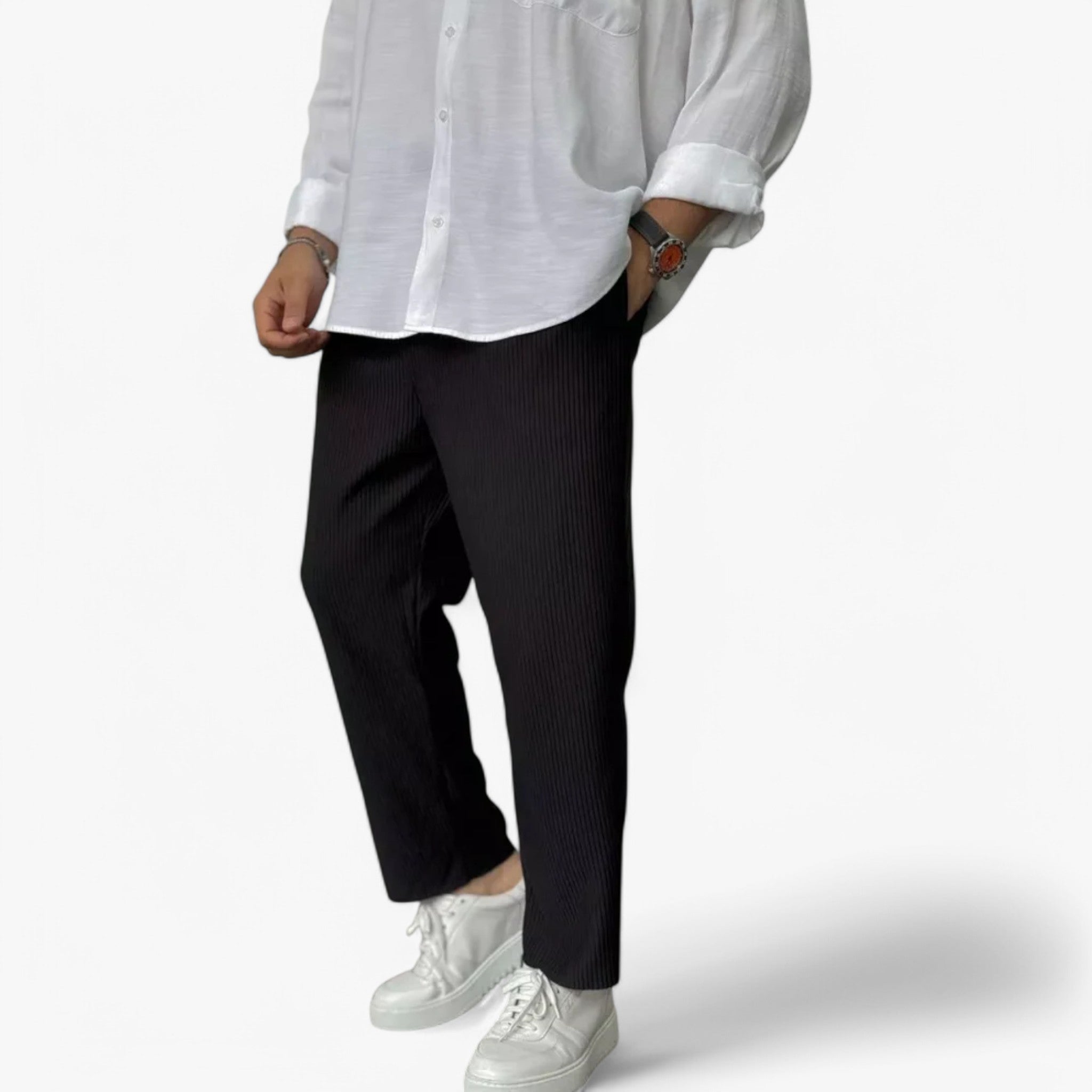Quinn | Pantaloni da uomo di lusso morbidi - Nero - pants pants for men - Concept Palermo