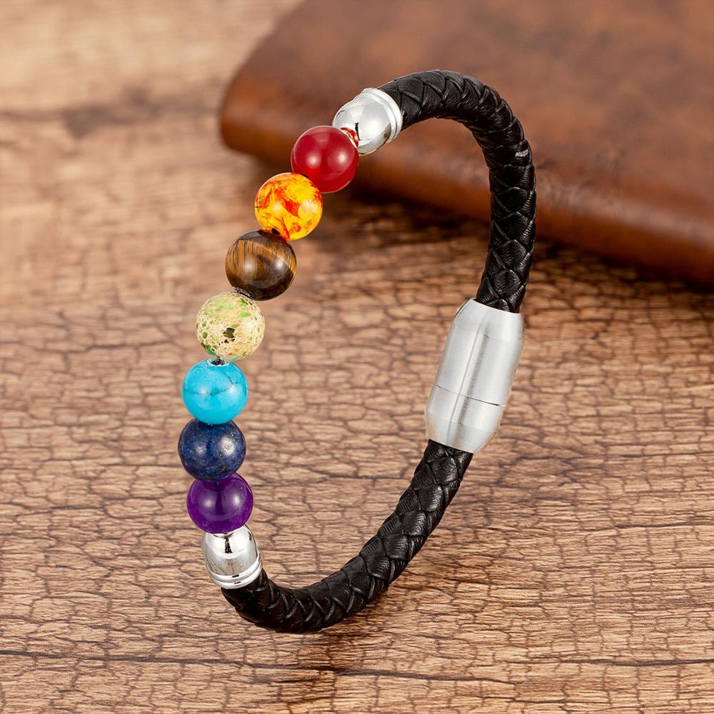 Braccialetto Chakra Connection | Mantieni i tuoi chakra in equilibrio! - Separare Argento - BRACELETS mens bracelet - Concept Palermo