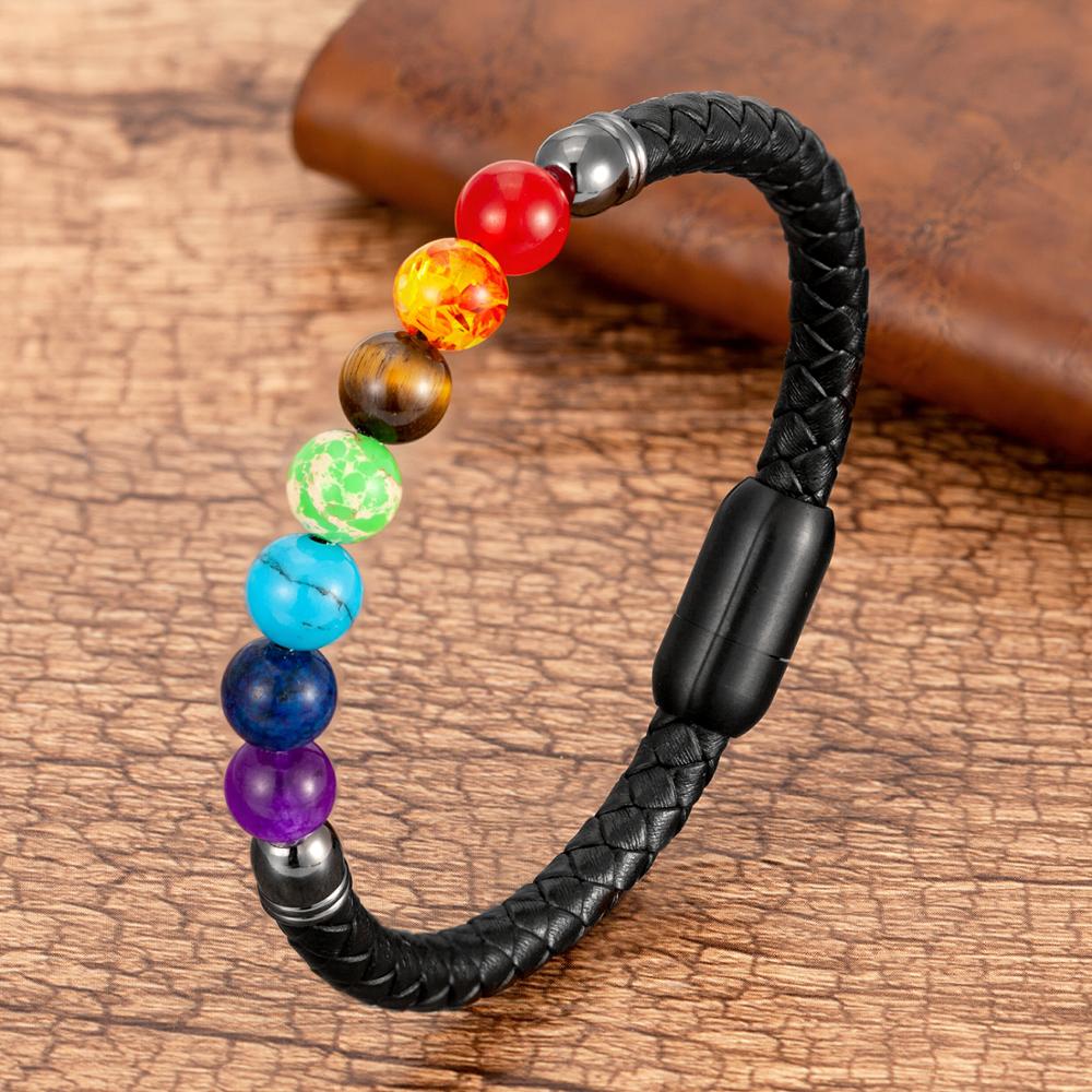 Braccialetto Chakra Connection | Mantieni i tuoi chakra in equilibrio! - Separare Nero - BRACELETS mens bracelet - Concept Palermo