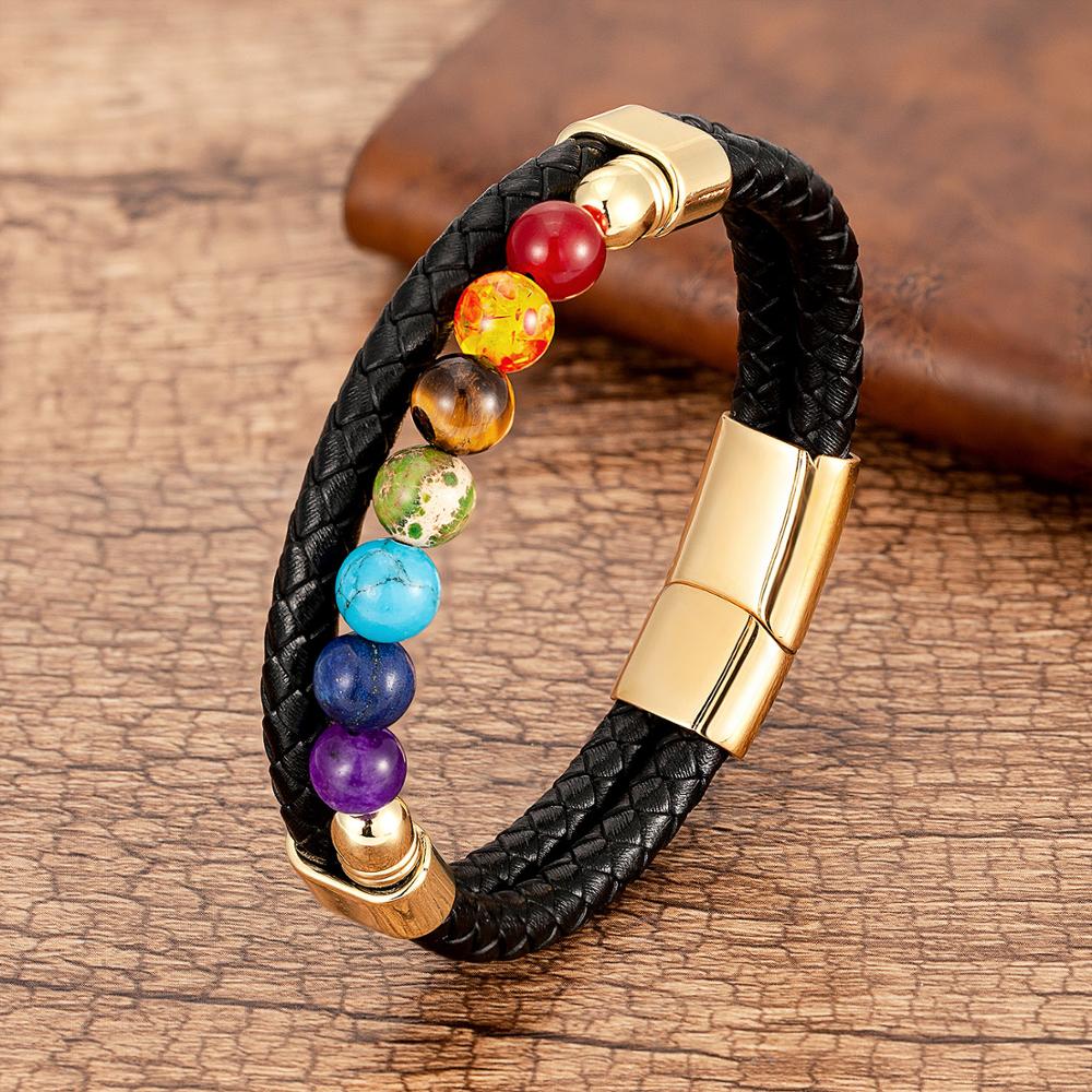 Braccialetto Chakra Connection | Mantieni i tuoi chakra in equilibrio! - Raddoppiare Oro - BRACELETS mens bracelet - Concept Palermo