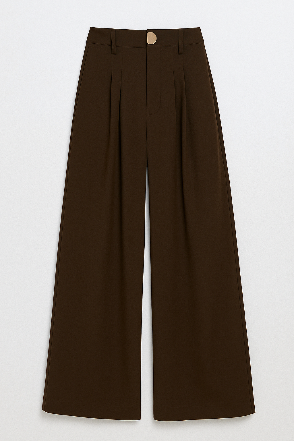 Lana | Pantaloni femminili a vita alta con pieghe - Caffè - fashion modern women's fashion WOMEN womens fashion - Concept Palermo