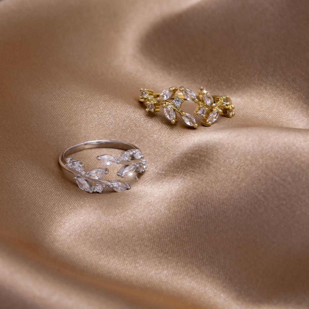 Anello con cristalli 18 carati - Argento - HYPOALLERGENIC Ring ring for women - Concept Palermo