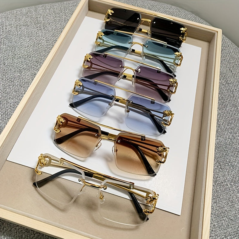 1 paio di occhiali da sole quadrati alla moda senza montatura per uomo - - Fashion Sunglasses Sunglasses - Concept Palermo