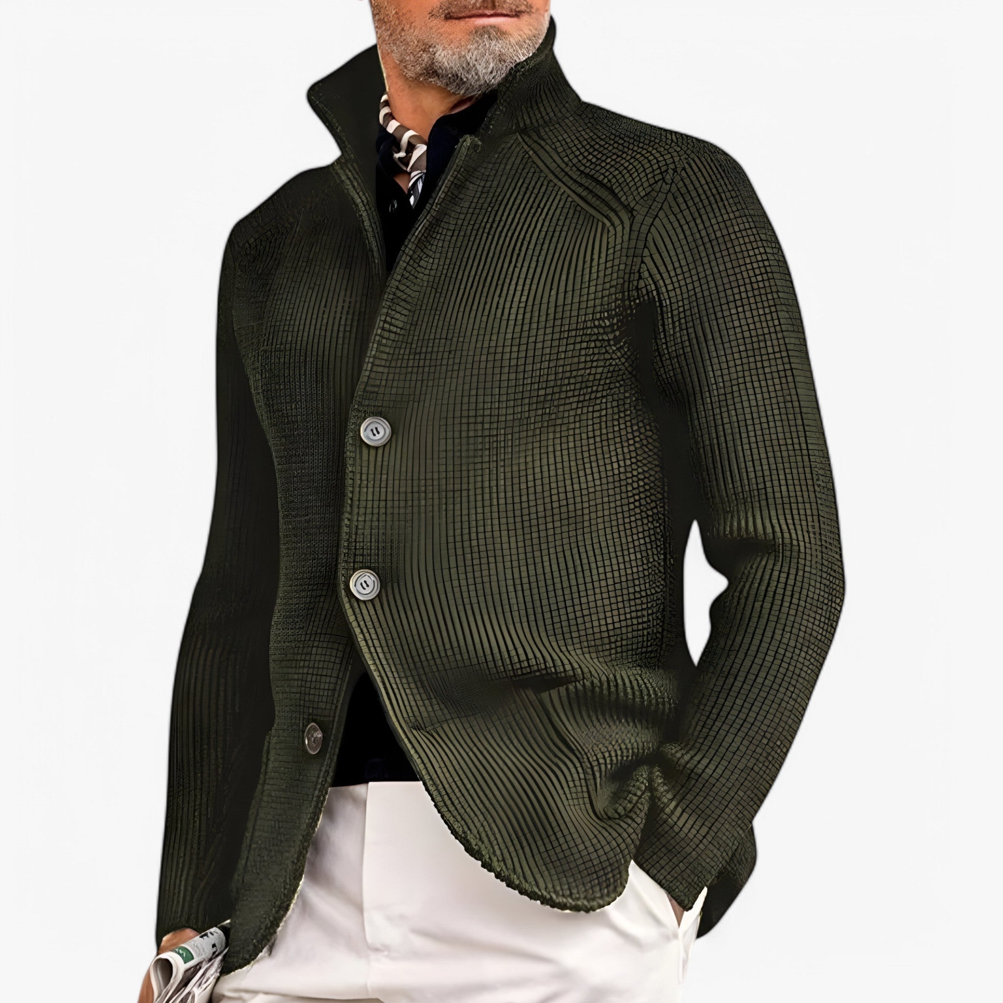 Willie | Giacca In Maglia - Verde militare - Herren - Concept Palermo