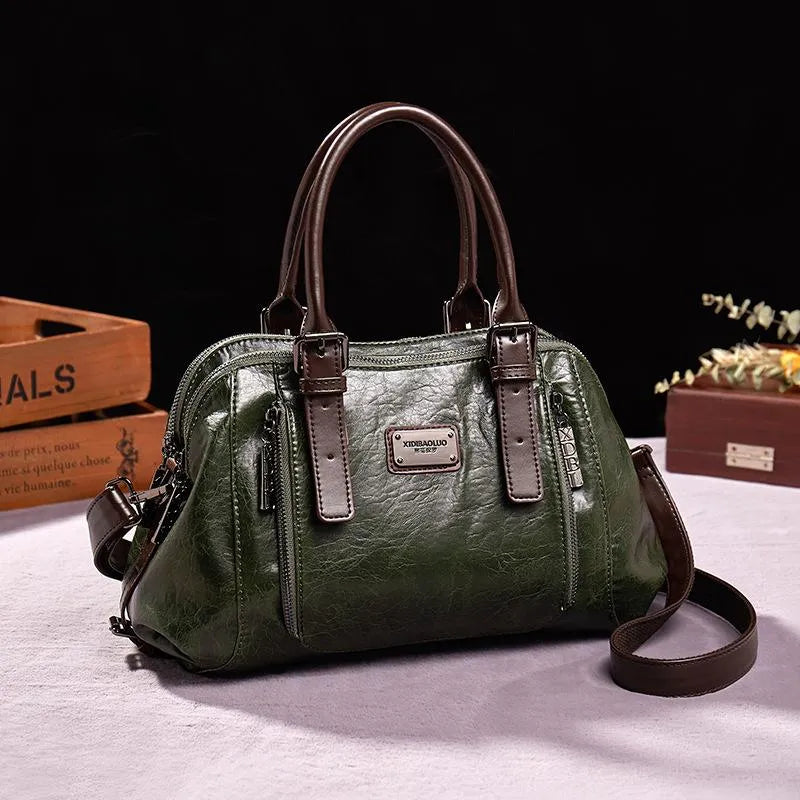 Borsa in pelle - Marja - Verde - Best verkocht-tag Dames Leren Tassen Dames new_for_google - Concept Palermo