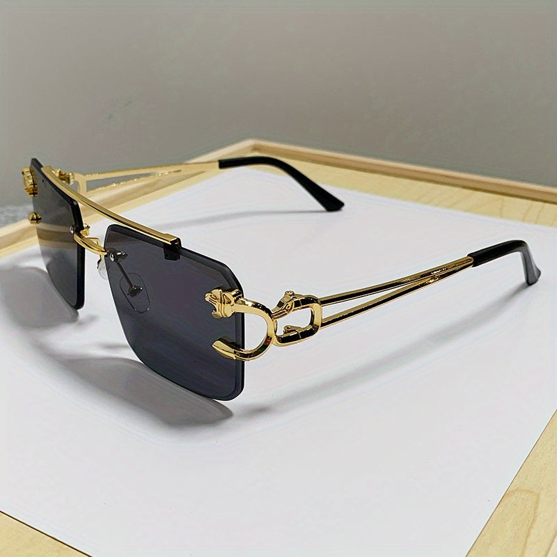 1 paio di occhiali da sole quadrati alla moda senza montatura per uomo - Grigio - Fashion Sunglasses Sunglasses - Concept Palermo
