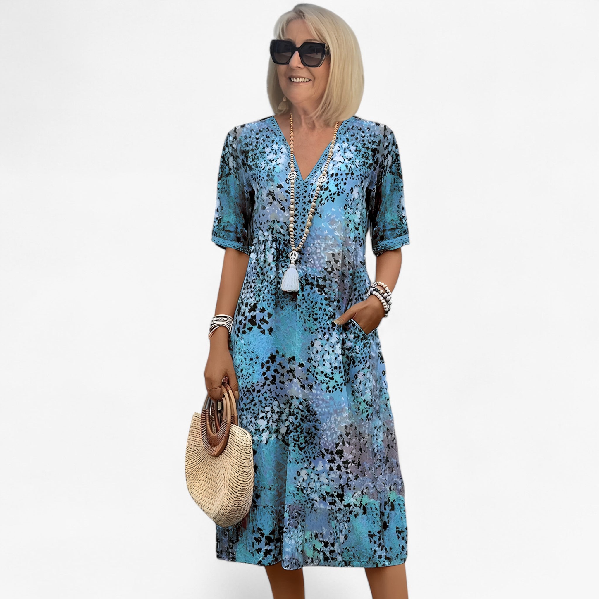 Patricia - Vestito con stampa floreale - Blu - - Concept Palermo
