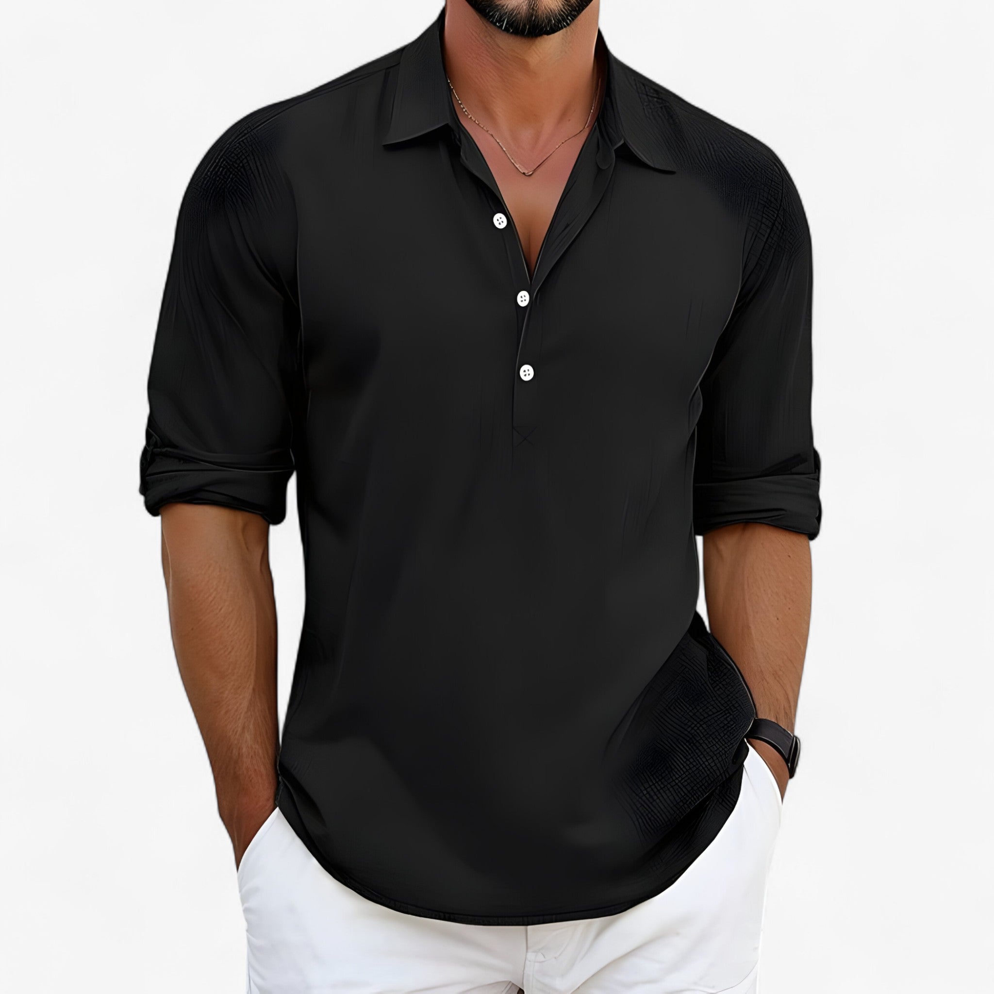 Luca - Camicia estiva - Nero - men's summer outfit Shirts und Polos Summer - Concept Palermo