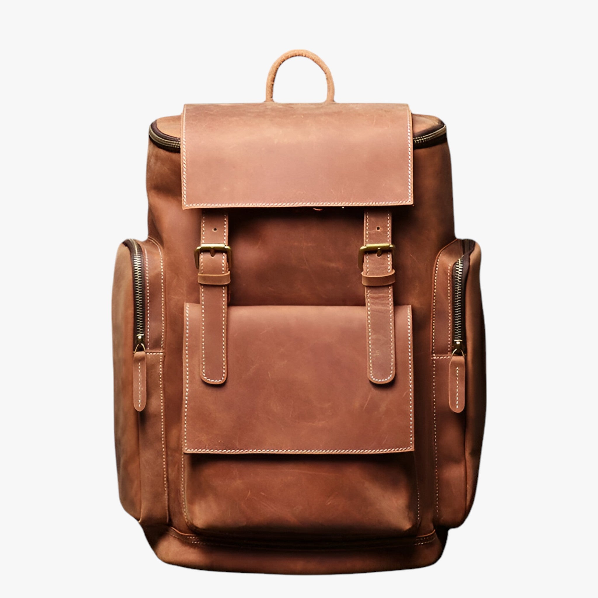 Dario | Zaino in Pelle con Scomparto per Laptop - Marrone chiaro - - Concept Palermo